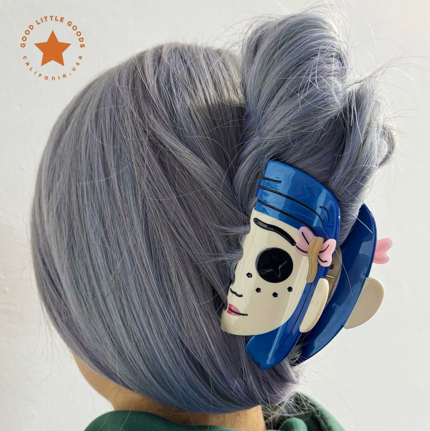 Blue-Haired Girl Double-Sided Claw Hair Claws