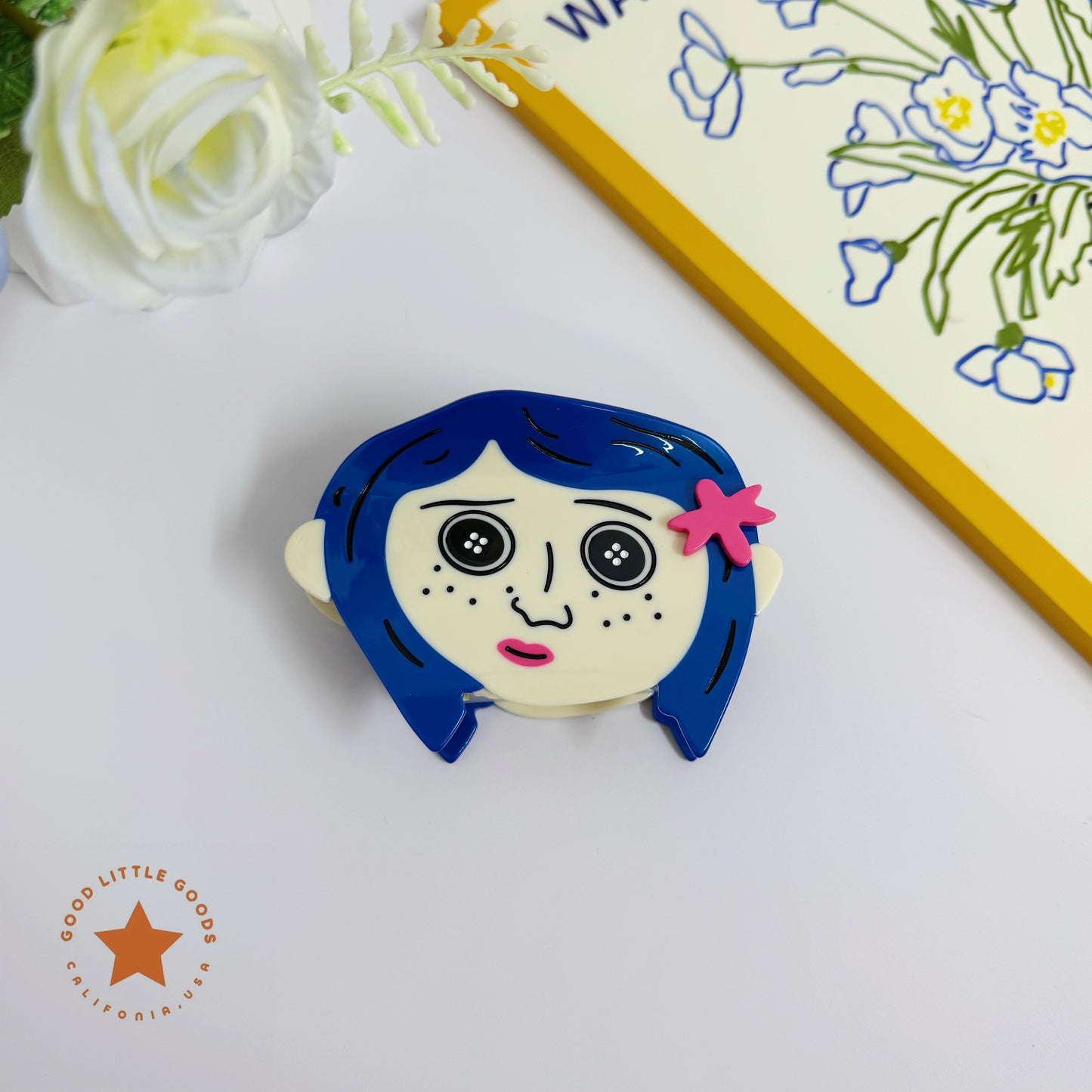 Blue-Haired Girl Double-Sided Claw Hair Claws
