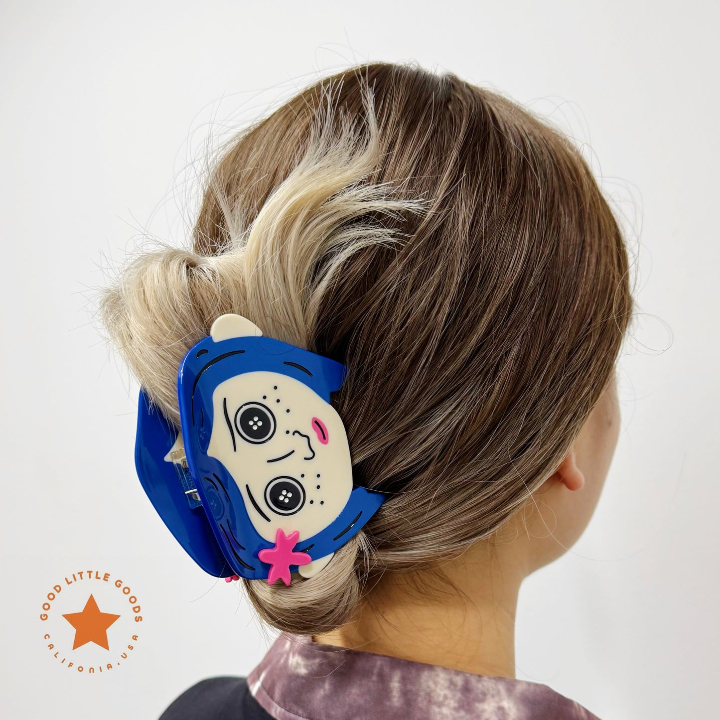 Blue-Haired Girl Double-Sided Claw Hair Claws