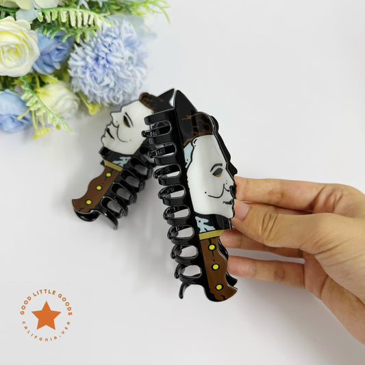 Michael Myers Fun Horror Character Double-Sided Plastic Claw Hair Clips