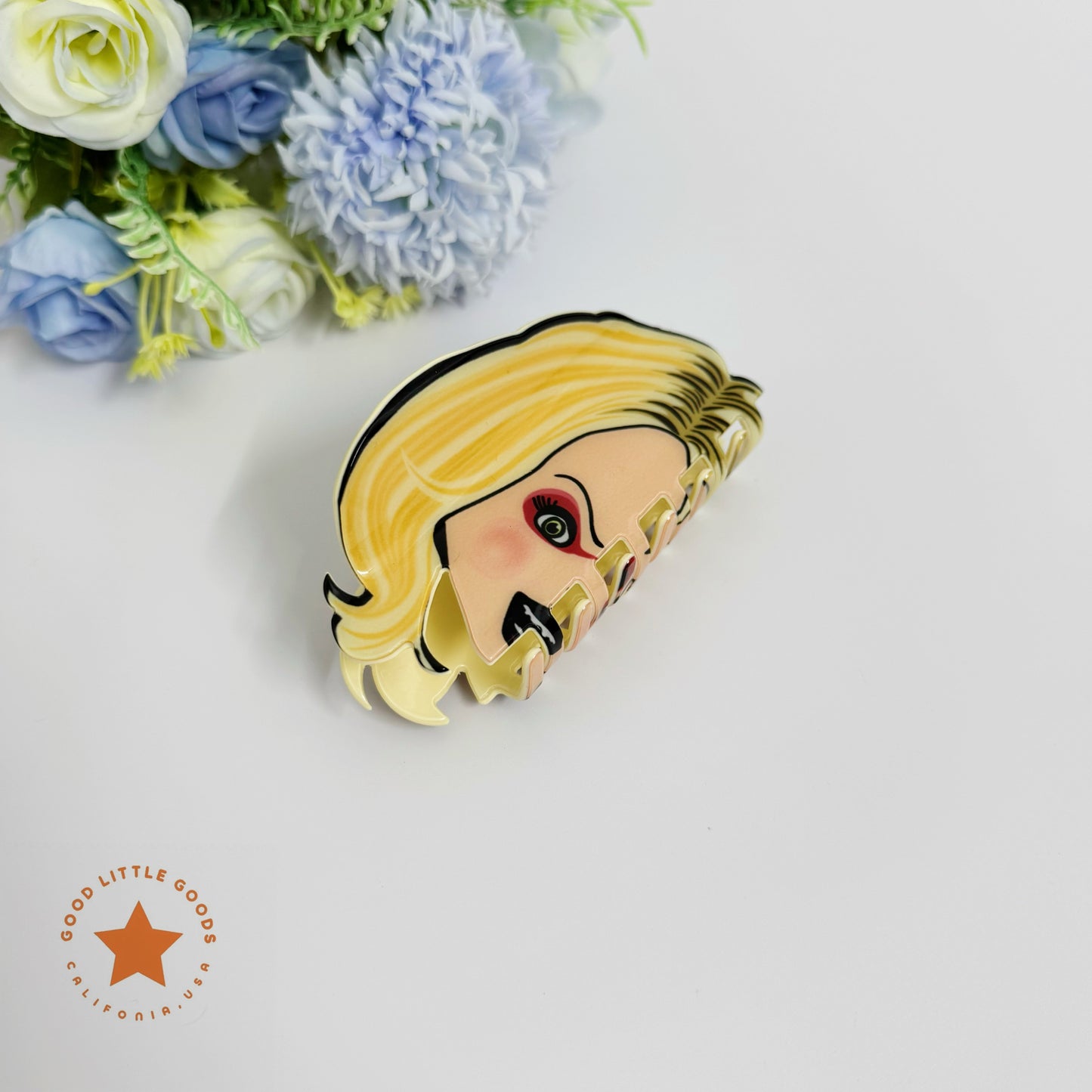 Chucky/Tiffany Fun Horror Character Double-Sided Plastic Claw Hair Clips