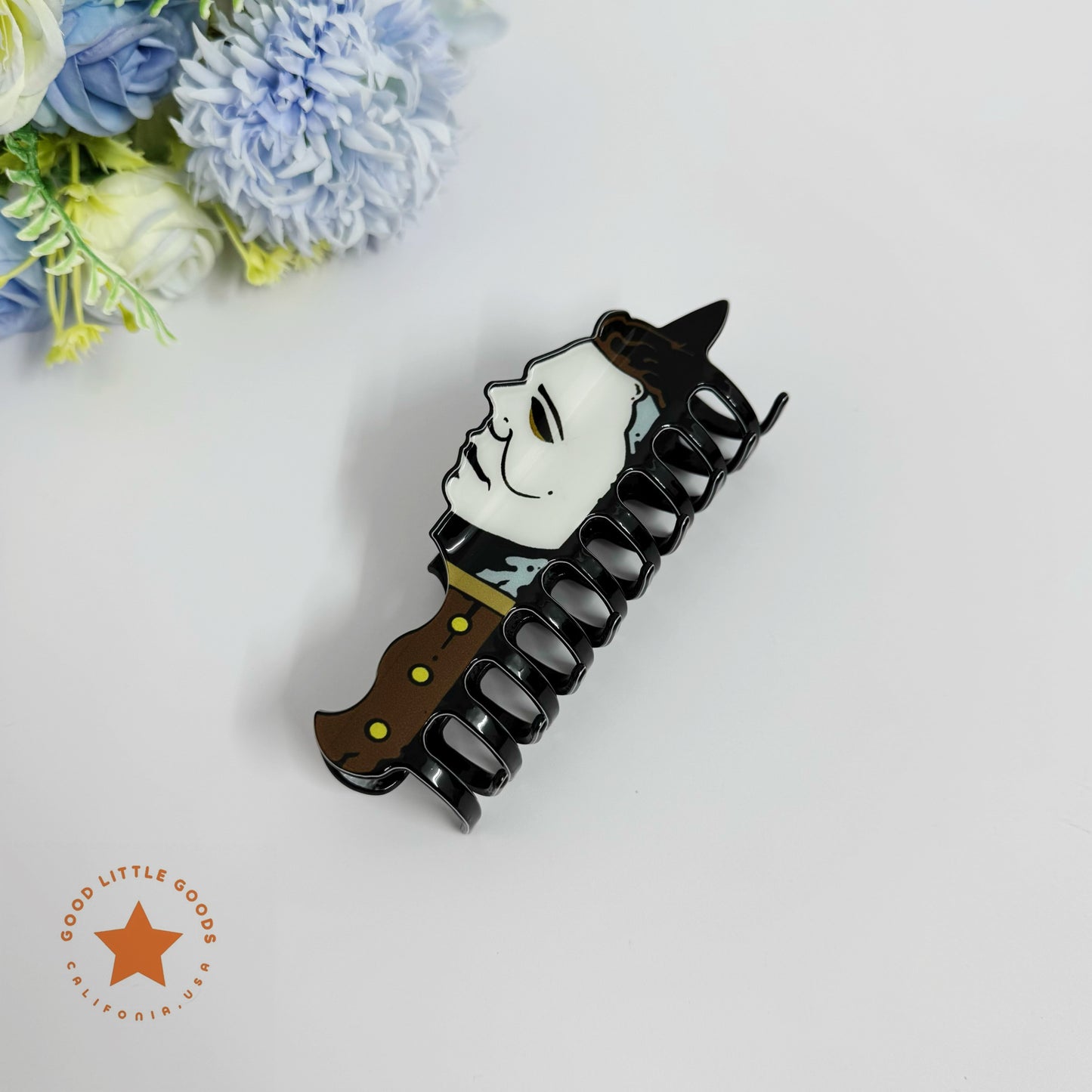 Michael Myers Fun Horror Character Double-Sided Plastic Claw Hair Clips