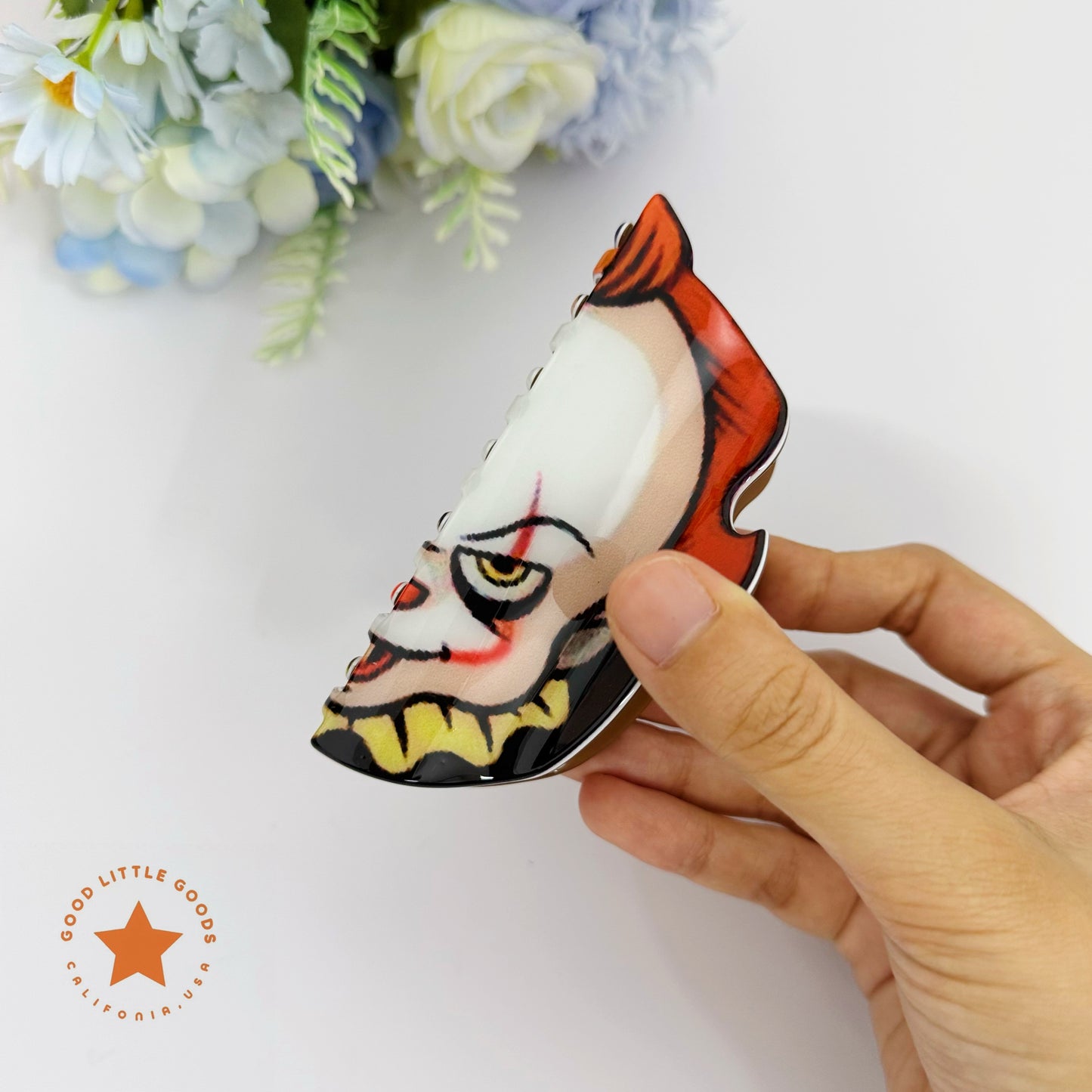 Chucky/Tiffany Fun Horror Character Double-Sided Plastic Claw Hair Clips