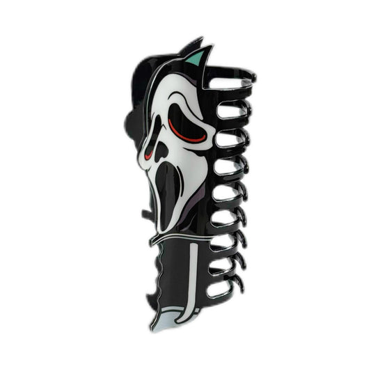 Ghost Mask Knife Hair Clip | Gothic Horror Edgy Themed Hair Accessory for Dark & Bold Styling