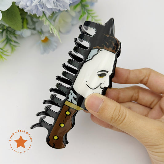 Michael Myers Fun Horror Character Double-Sided Plastic Claw Hair Clips