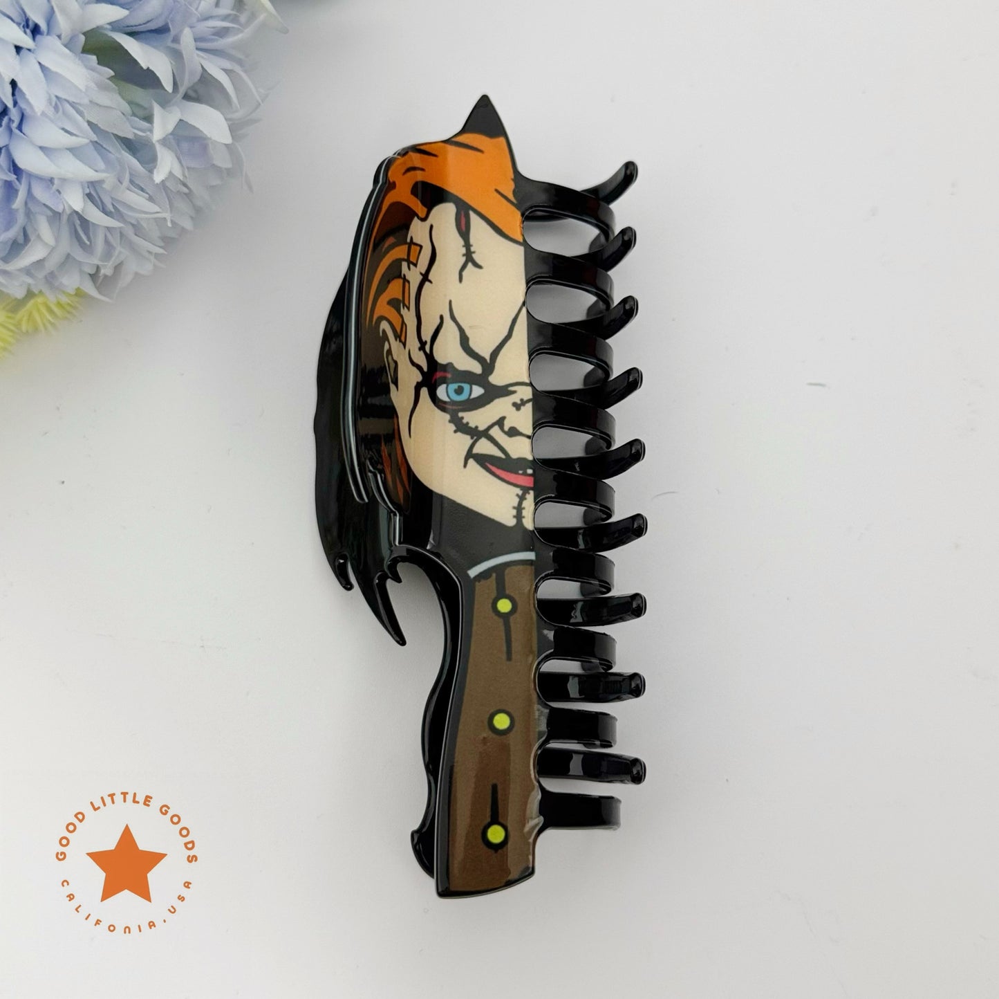 Chucky/Tiffany Knife Fun Horror Character Double-Sided Plastic Claw Hair Clips
