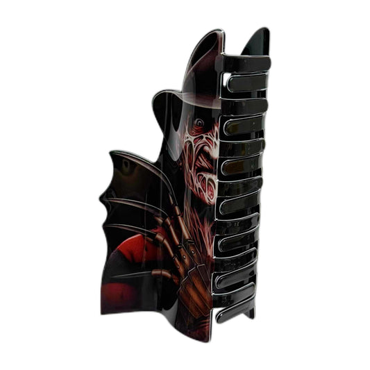 Freddy Krueger Claw & Horror Face Hair Clip | Gothic Slasher Themed Hair Accessory for Edgy Styling
