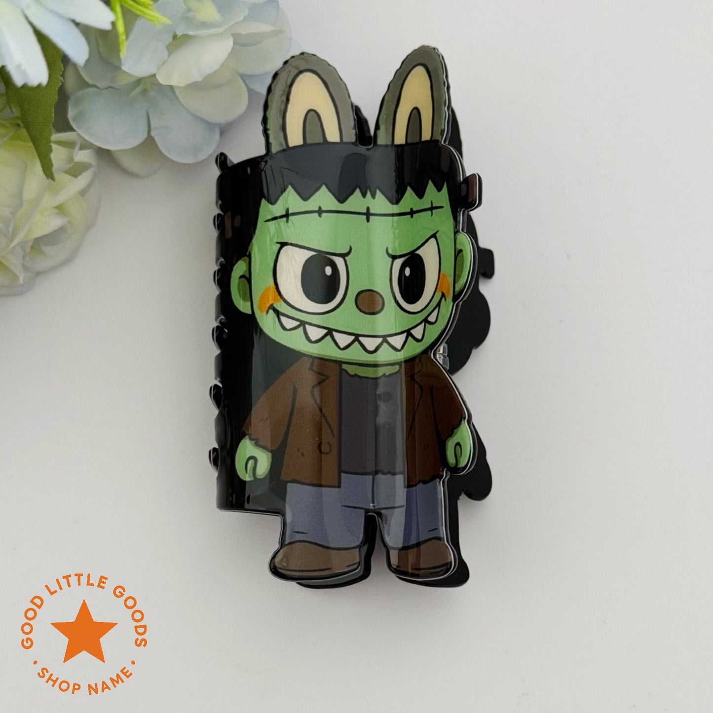 FrankyBuu Horror Double-Sided Hair Claw Clips – Killer Doll Bunny Mix