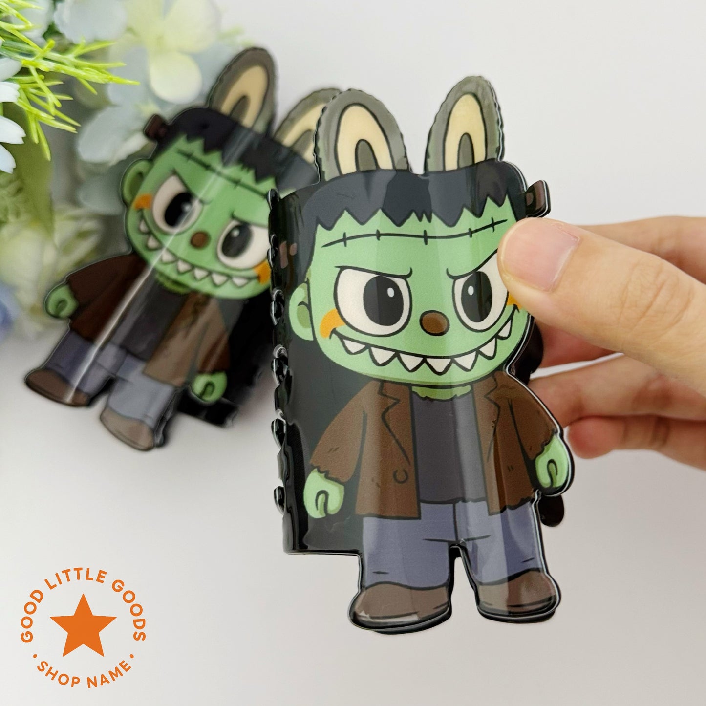 FrankyBuu Horror Double-Sided Hair Claw Clips – Killer Doll Bunny Mix