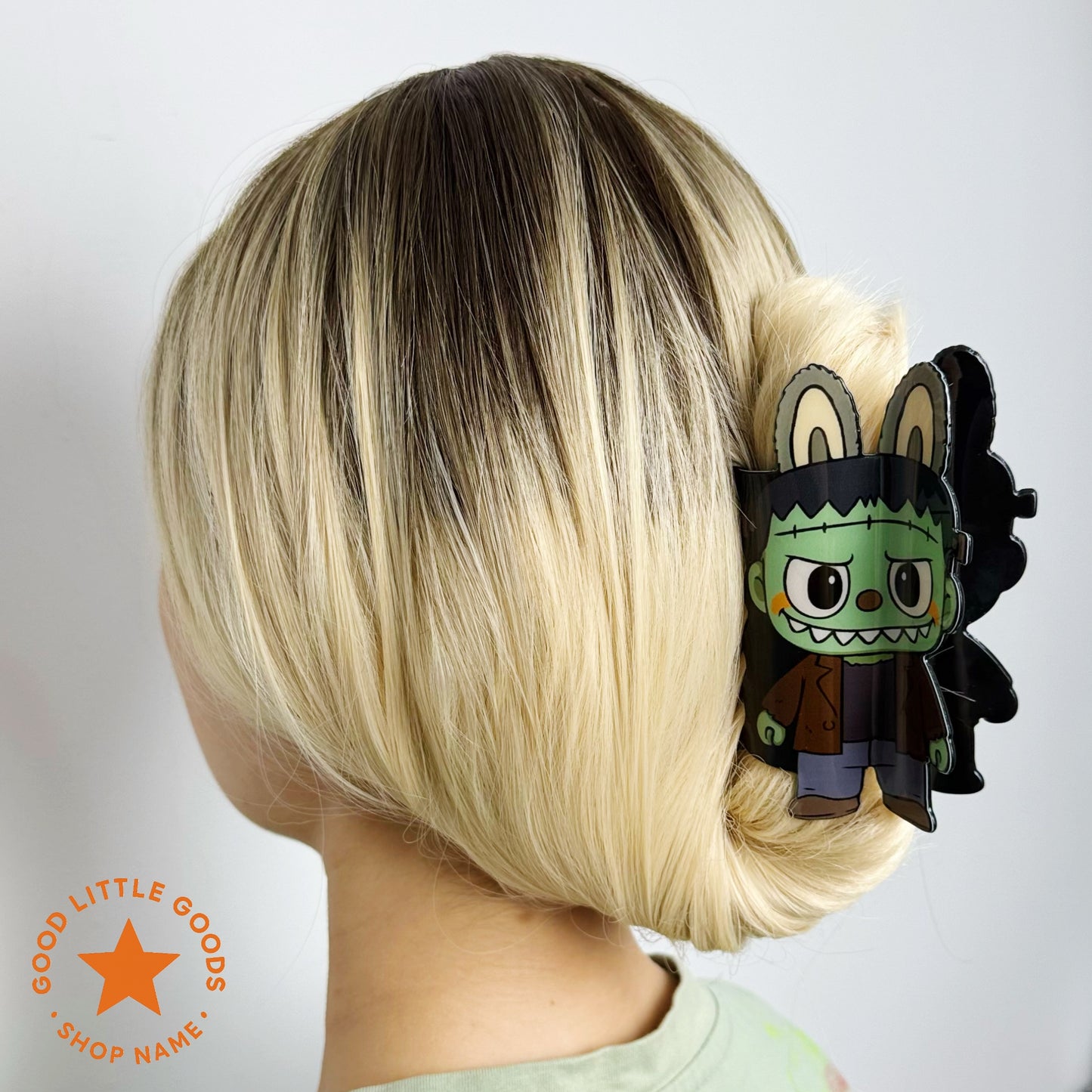 FrankyBuu Horror Double-Sided Hair Claw Clips – Killer Doll Bunny Mix