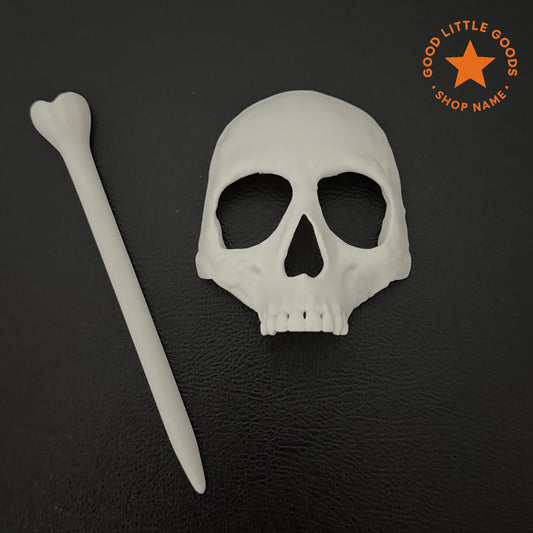 Skull & Bone Set Hair Clips | Gothic Dark Aesthetic Edgy Hair Accessories