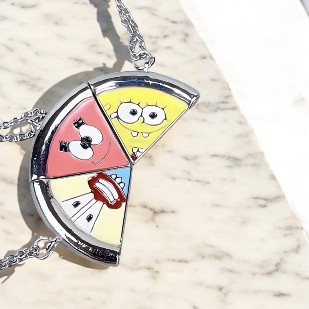 SpongeBob Pizza Slice BFF Necklace Set for 5