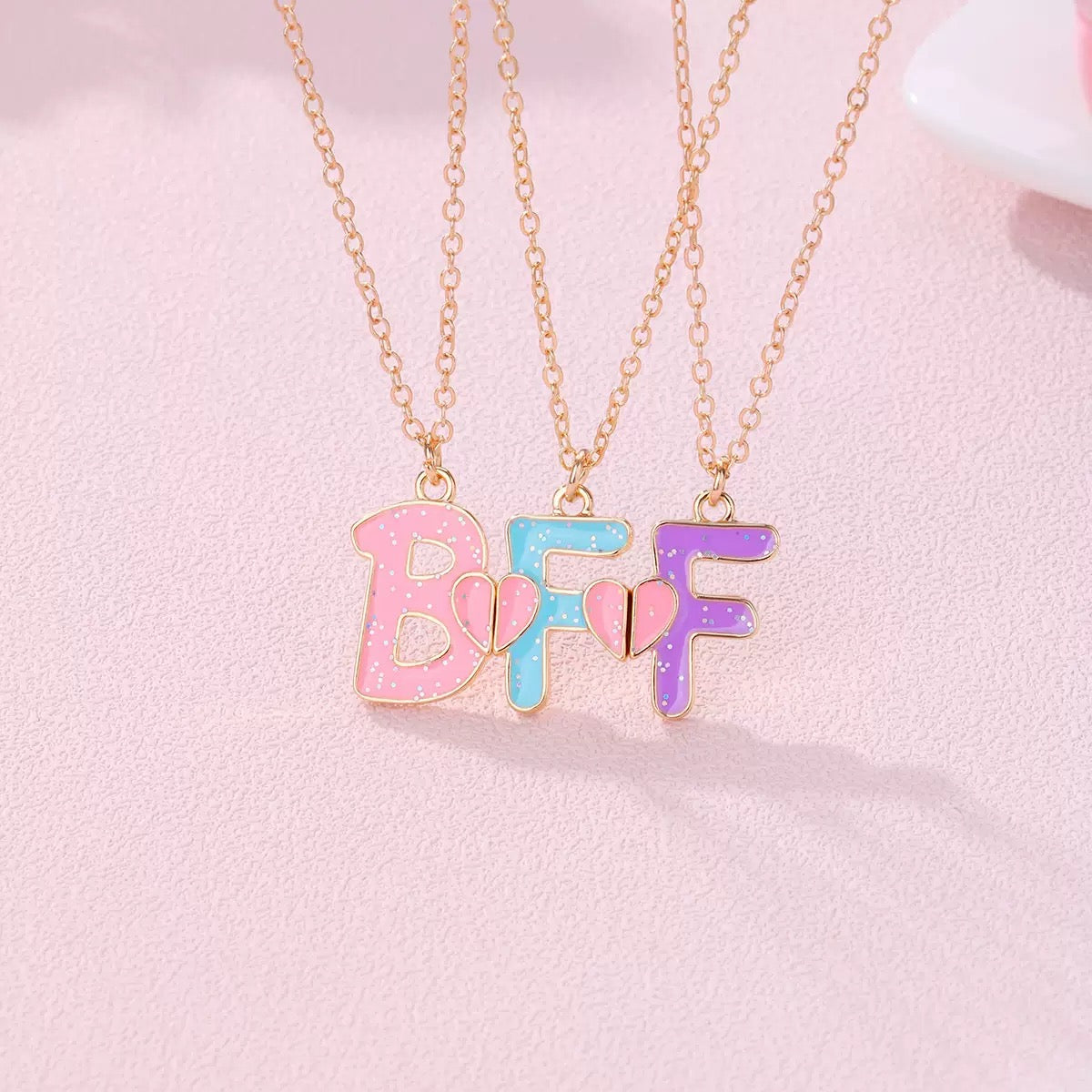 BFF Letter Necklace for 3