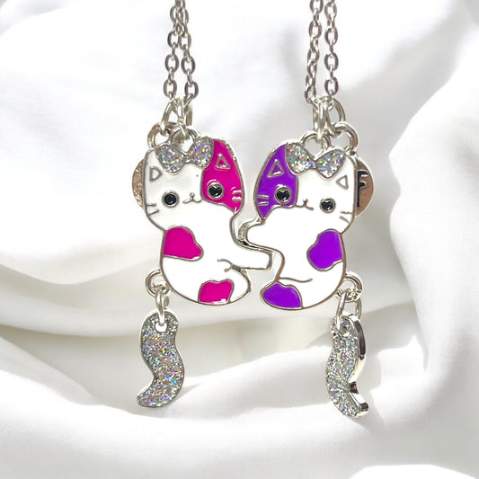 Cute Kitty BFF Friendship Necklace