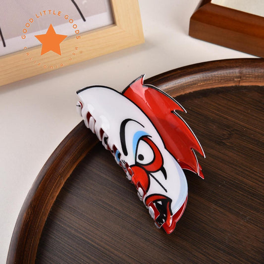 Evil Clown Fun Horror Character Double-Sided Plastic Claw Hair Clips