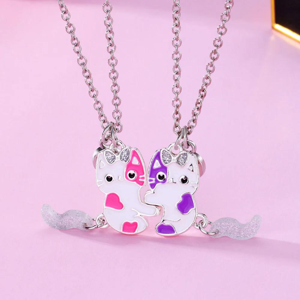 Cute Kitty BFF Friendship Necklace