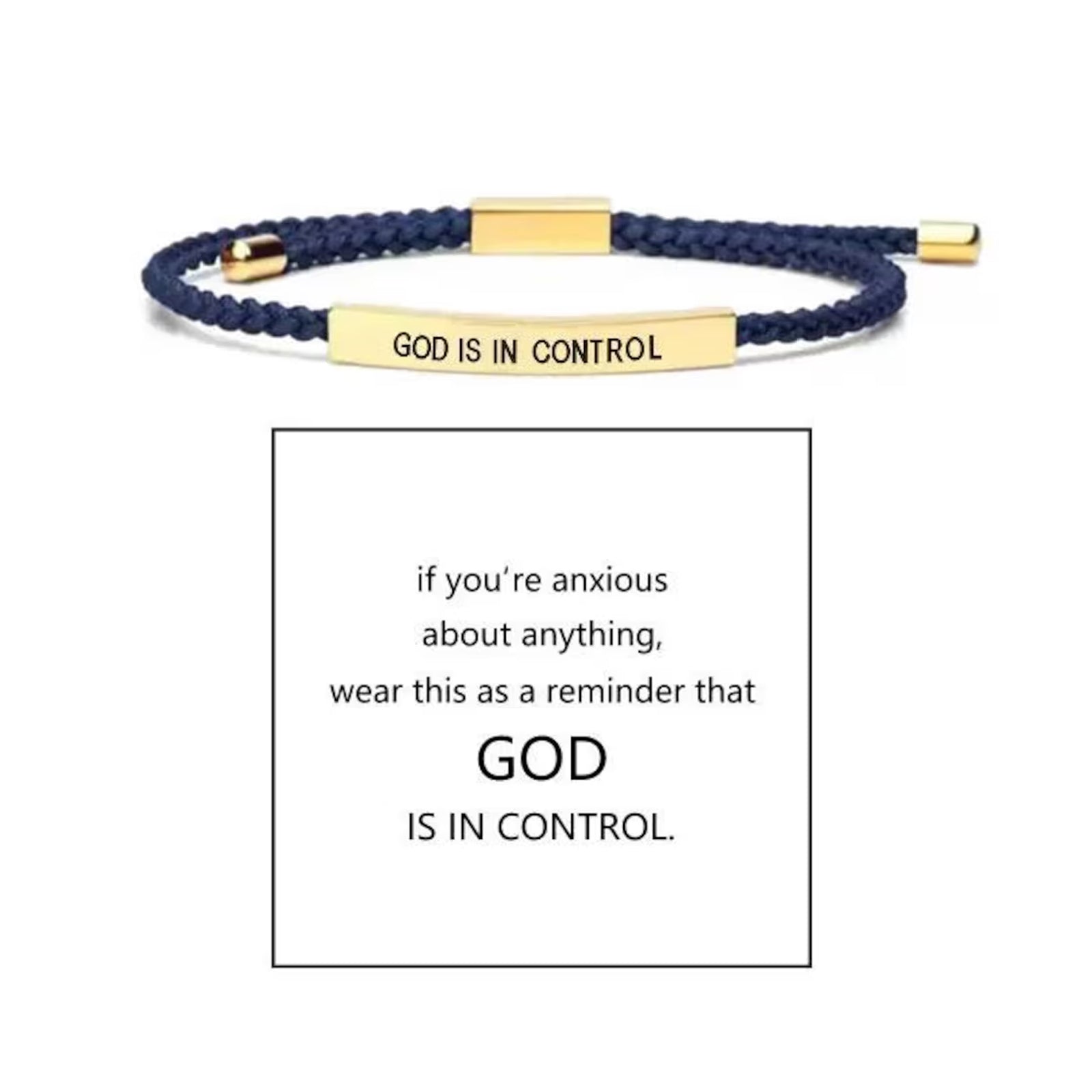 God is in Control Inspiration Bracelet Adjustable Christian Bracelet Woven Bracelet For Both Genders Suitable for Both Men And Women