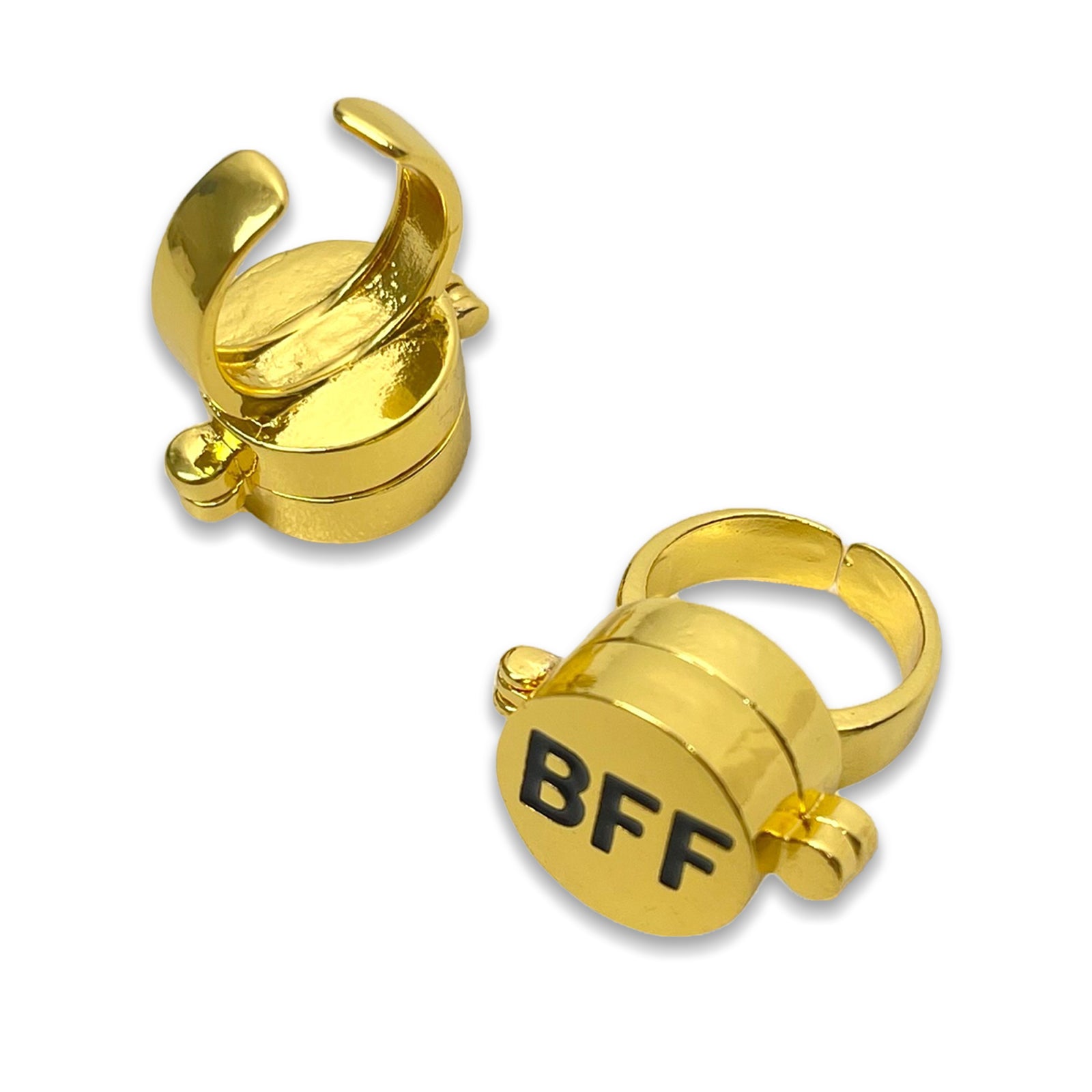 Gold BFF Spinner Ring-Unisex Rotating Friendship Ring，Spongebob Decor, Best Friend Rings,Matching Rings for Couples,Adjustable Fidget Jewelry Gift for Best Friends & Couples.