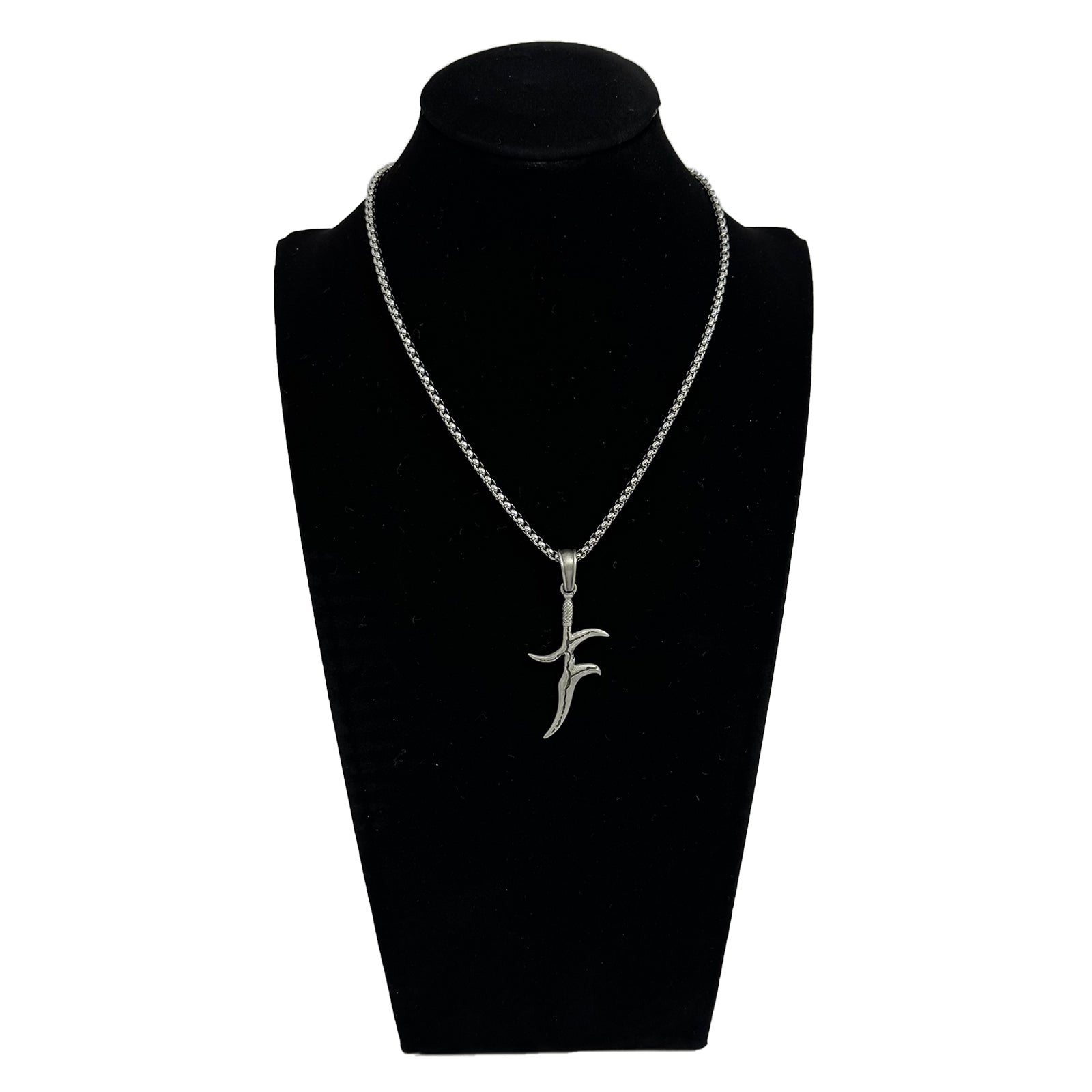 Black Knife Dagger Necklace in Silver, Knife Necklace,Silver Pendant for Men,Middle Earth Warrior Necklace For Best Friend