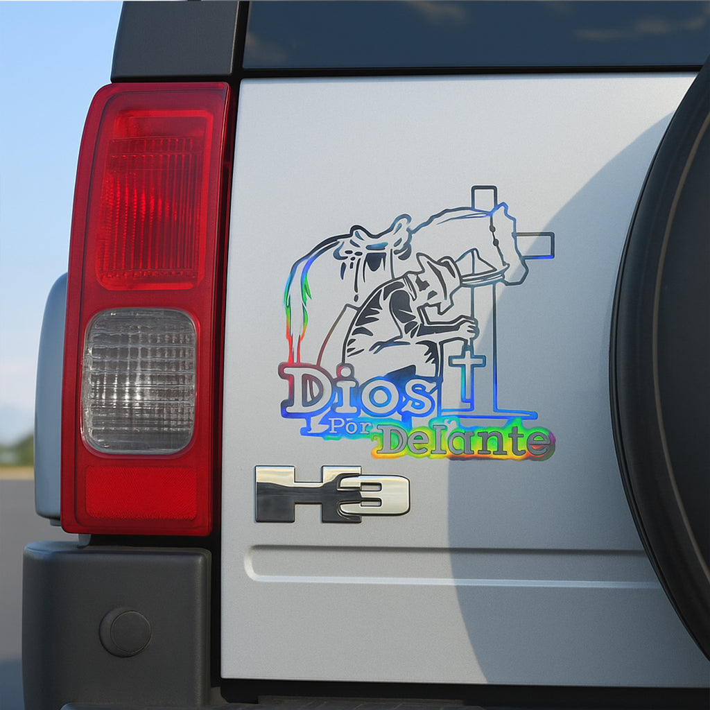 Cowboy Dios Por Delante Stickers (3 Colors Available)