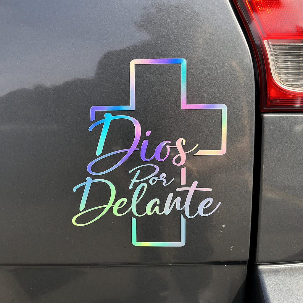 'Dios Por Delante' Cross Sticker