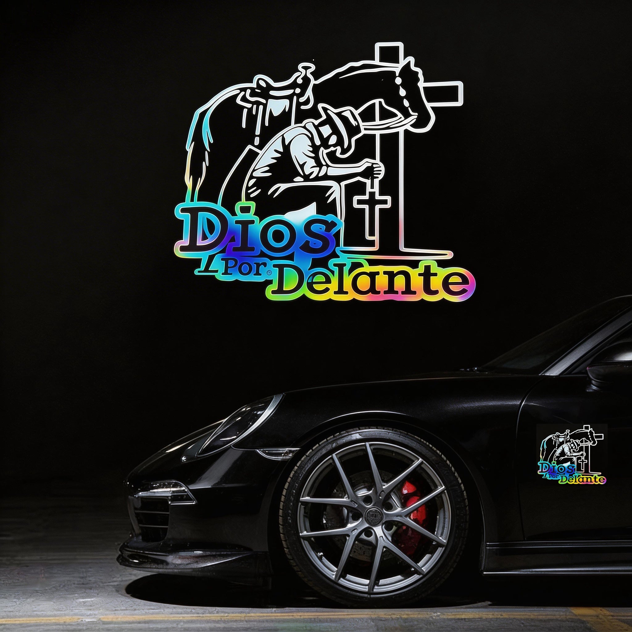 Cowboy Dios Por Delante Stickers (3 Colors Available)