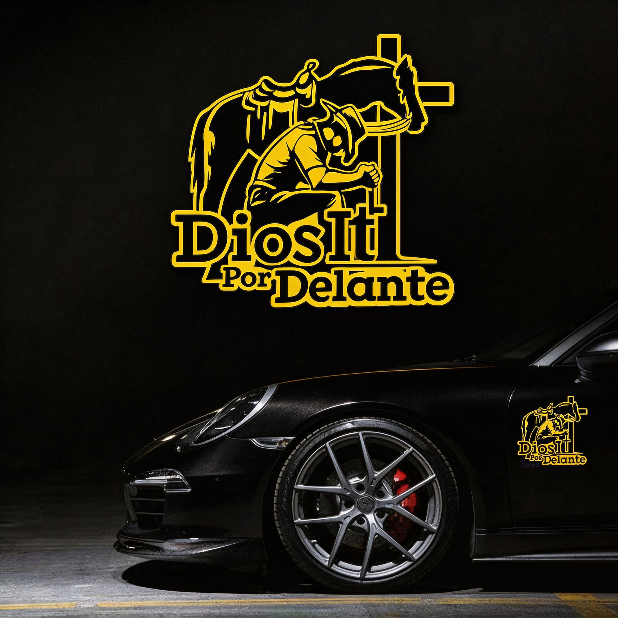 Cowboy Dios Por Delante Stickers (3 Colors Available)