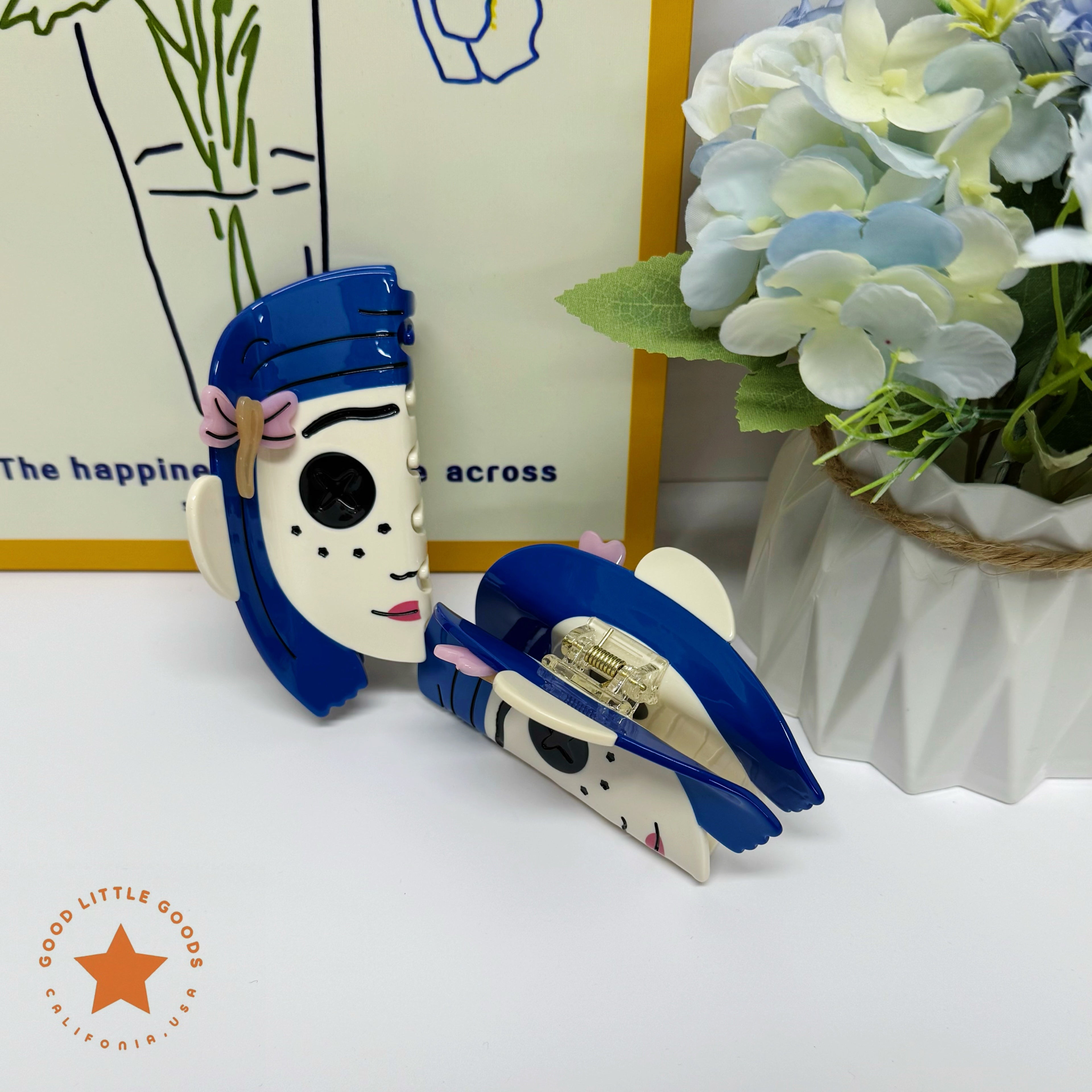 Blue-Haired Girl Hair Clip