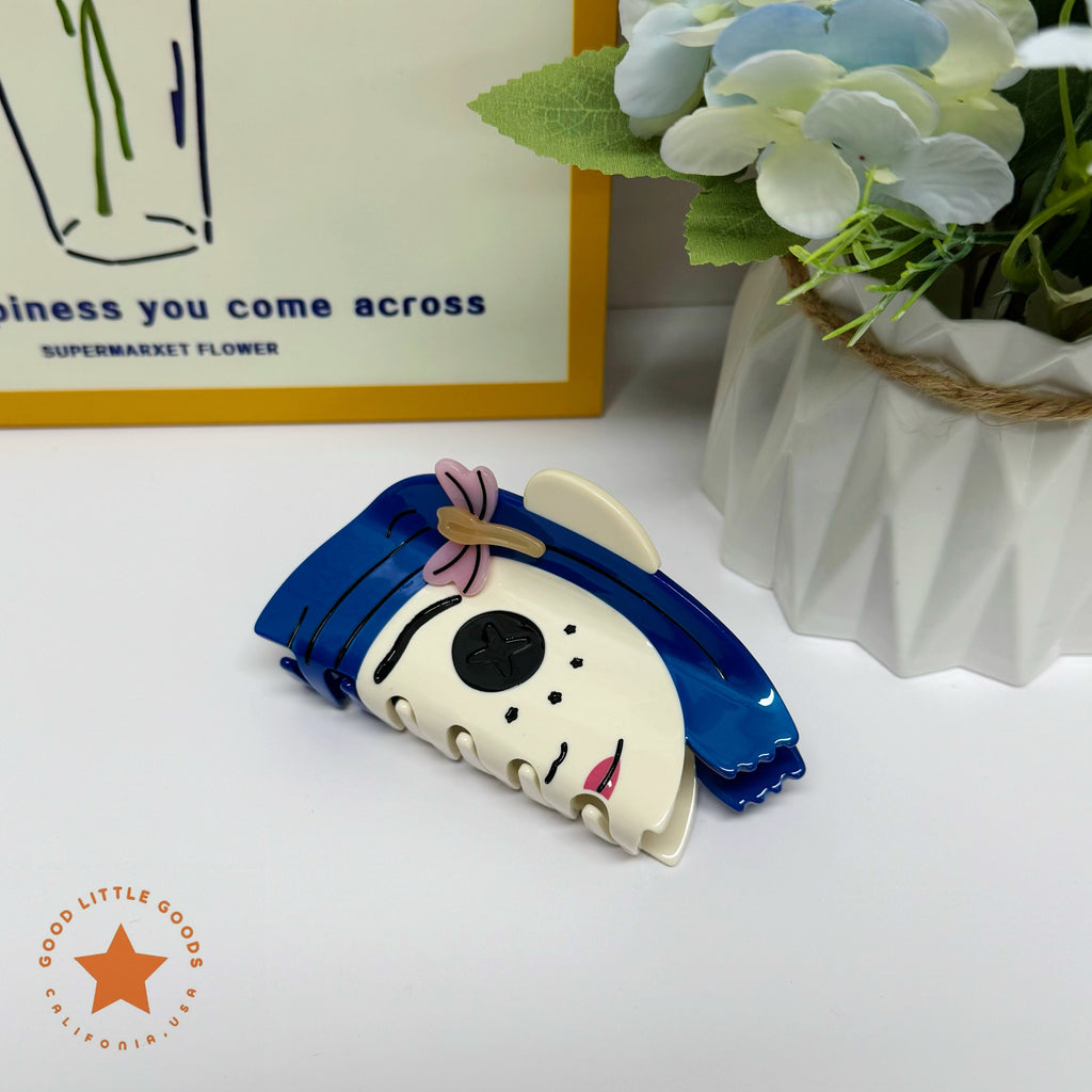 Blue-Haired Girl Hair Clip