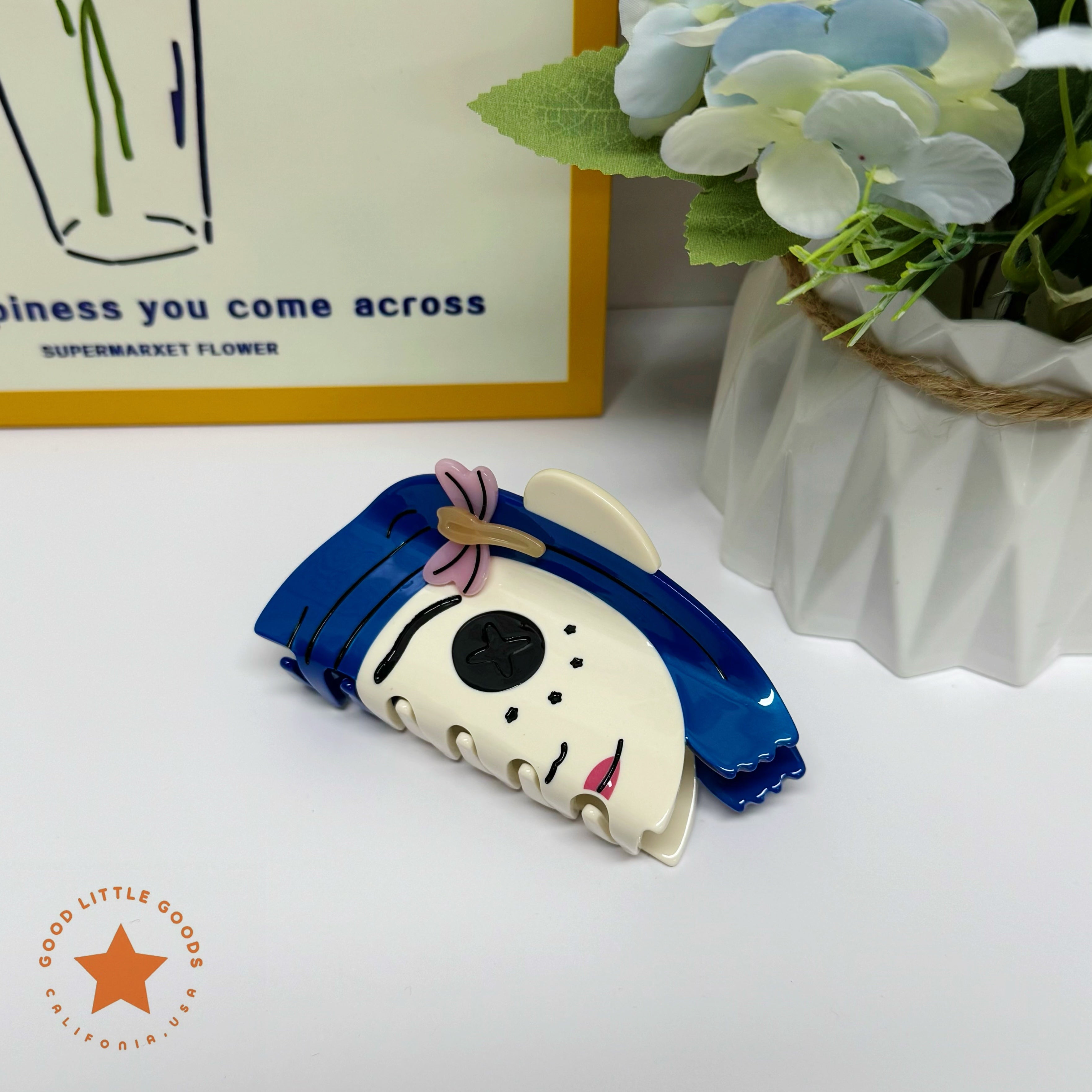 Blue-Haired Girl Hair Clip