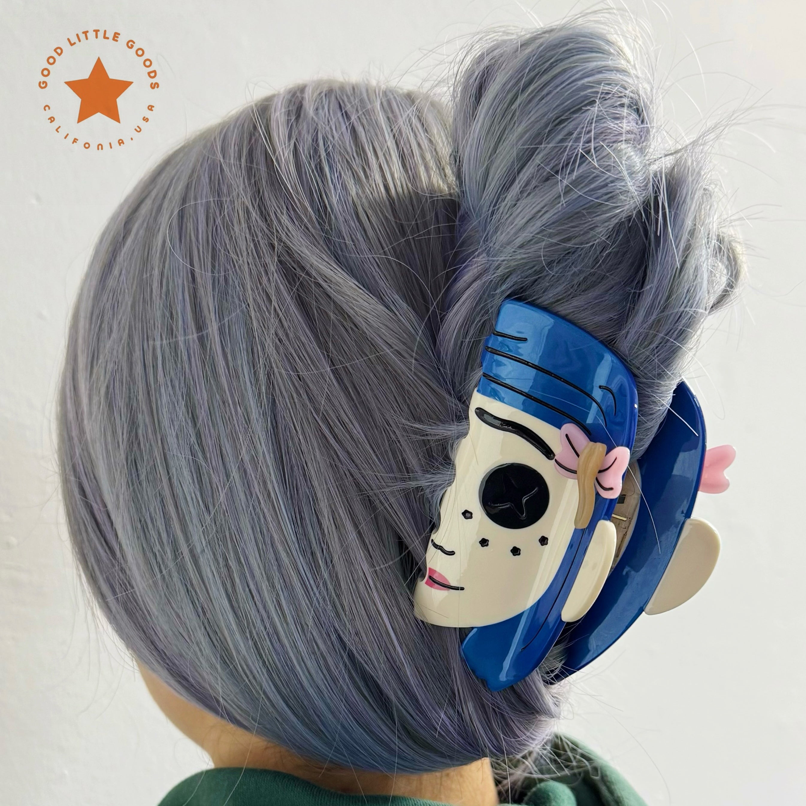 Blue-Haired Girl Hair Clip