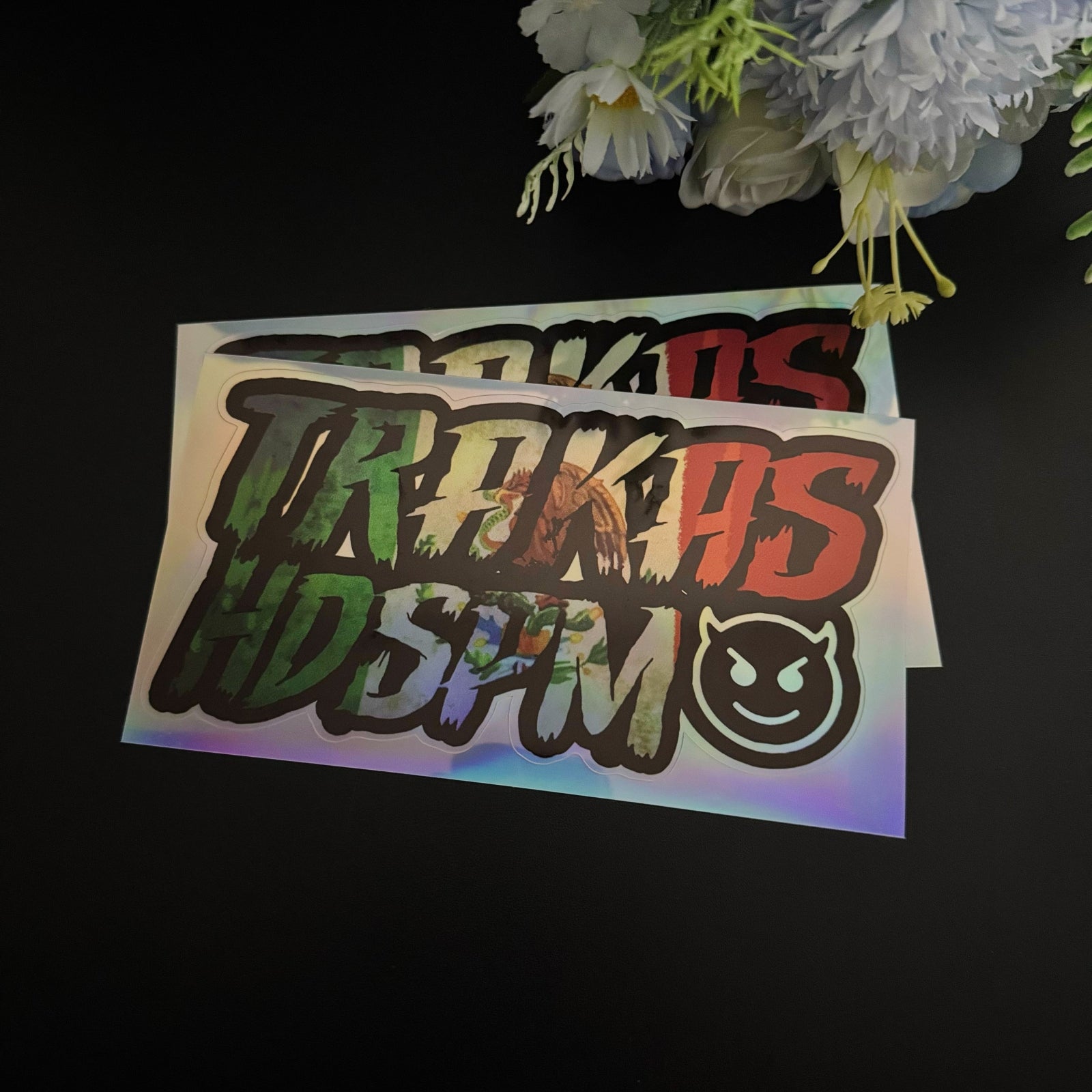 TRPKAS HDSPM Colorful Distressed Street-Style Vinyl Sticker | Bold Graphic Decal for Cars, Laptops & Smooth Surfaces