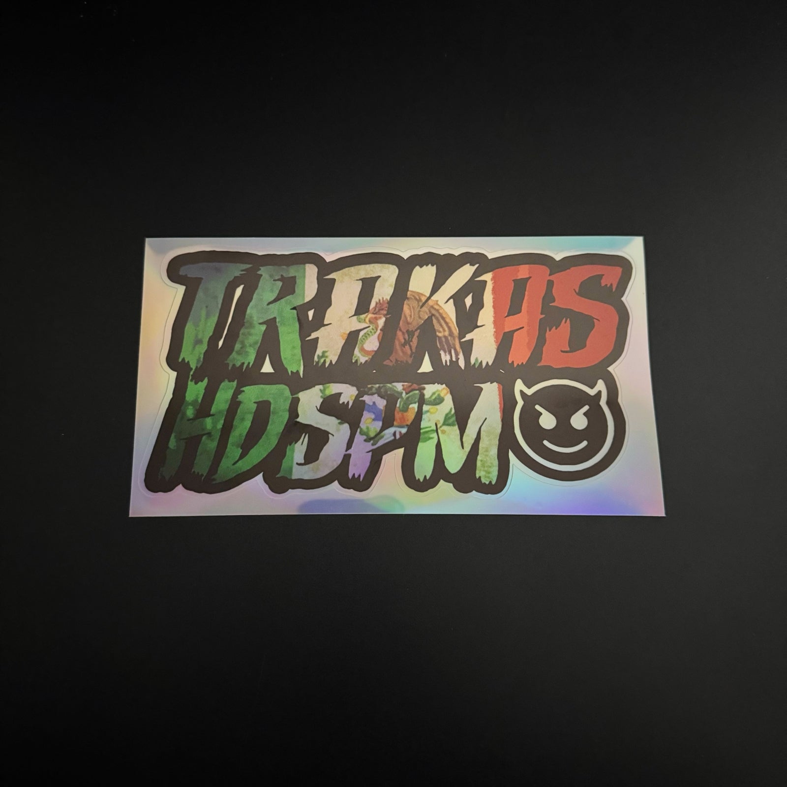 TRPKAS HDSPM Colorful Distressed Street-Style Vinyl Sticker | Bold Graphic Decal for Cars, Laptops & Smooth Surfaces