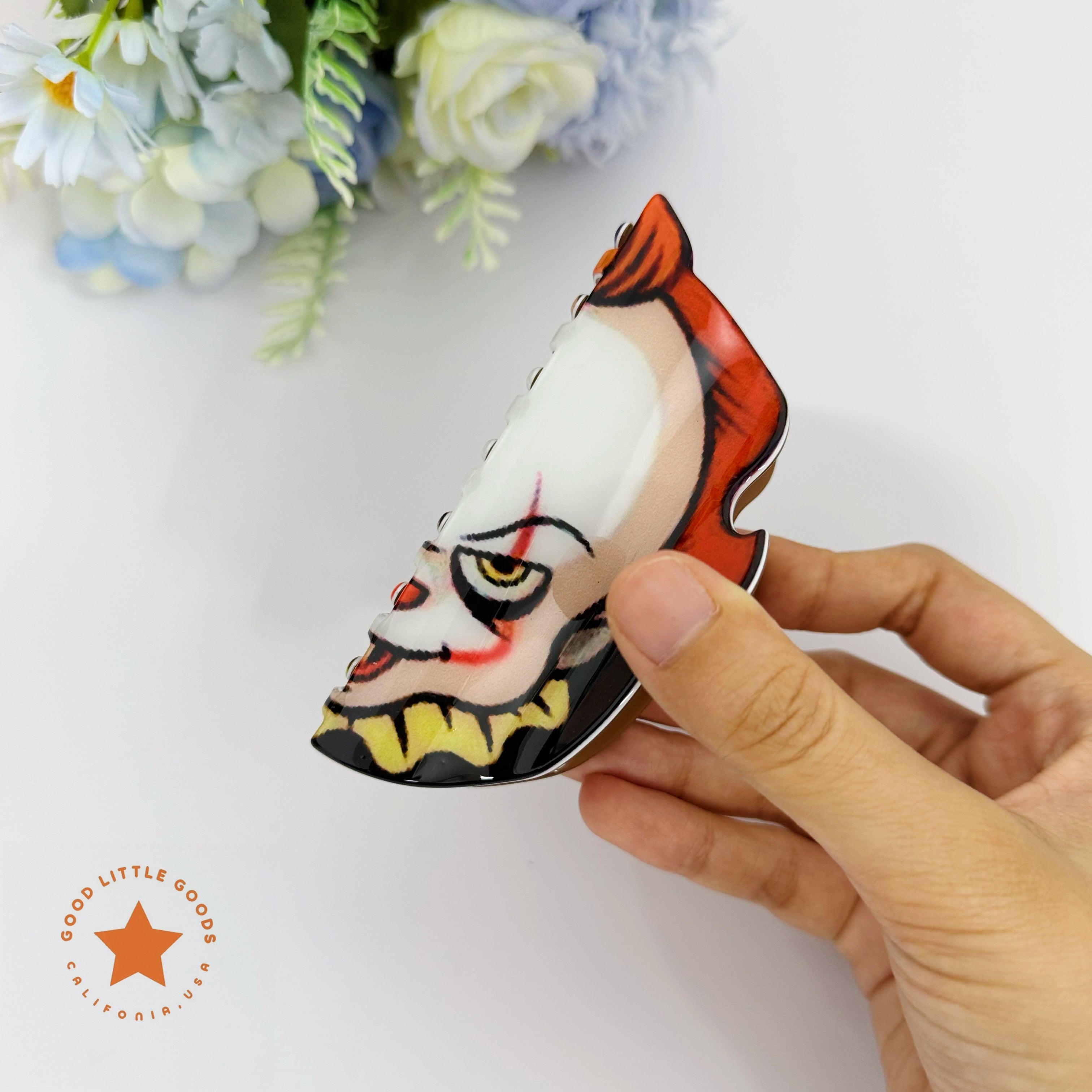 Pennywise the Clown Hair Clip | It Gothic Horror IP Themed Hair Accessory for Edgy Styling