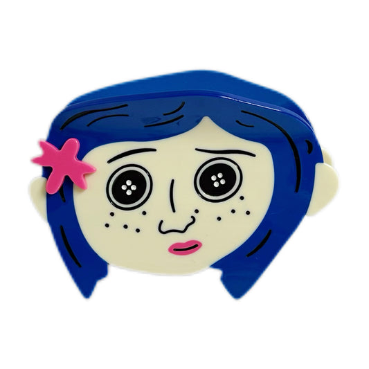 Coraline Blue Hair Character Hair Clip | Cartoon Movie-Themed Cute Hair Accessory for Daily & Fan Styling