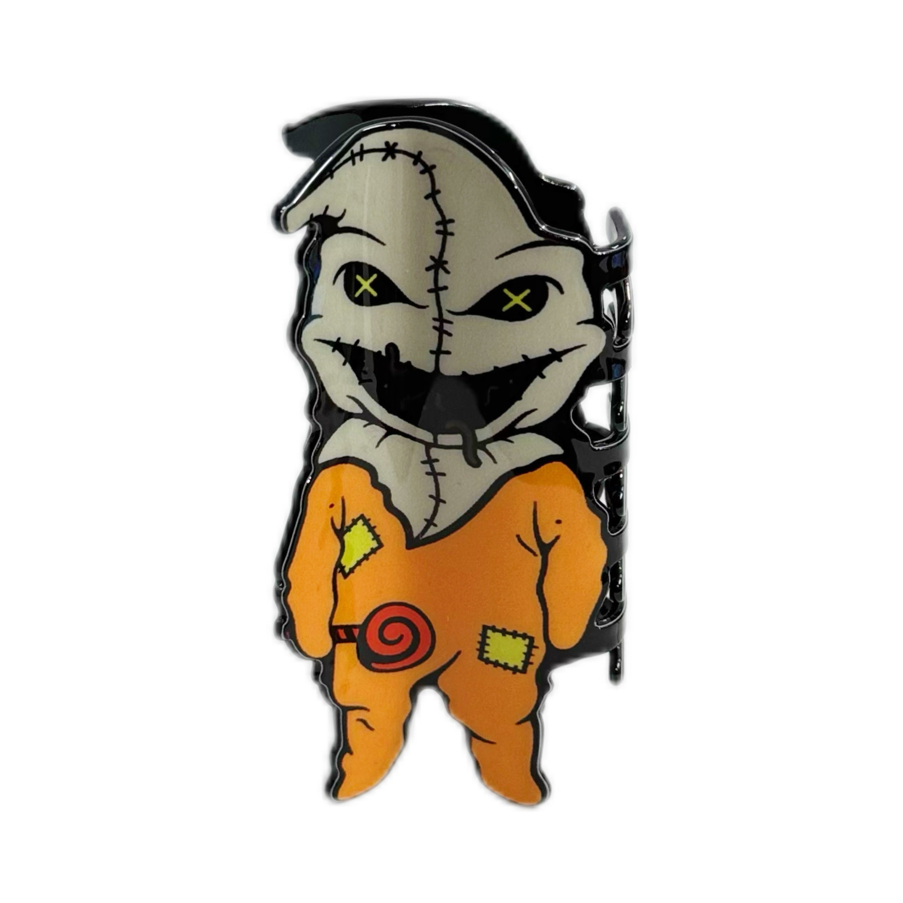 Oogie Boogie Jigsaw Hybrid Hair Clip | The Nightmare Before Christmas x Saw Gothic Horror Cute Hair Accessory for Edgy Styling