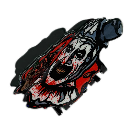 Bloody Grinning Clown Hair Clip | Gothic Horror Art Themed Hair Accessory for Edgy Styling