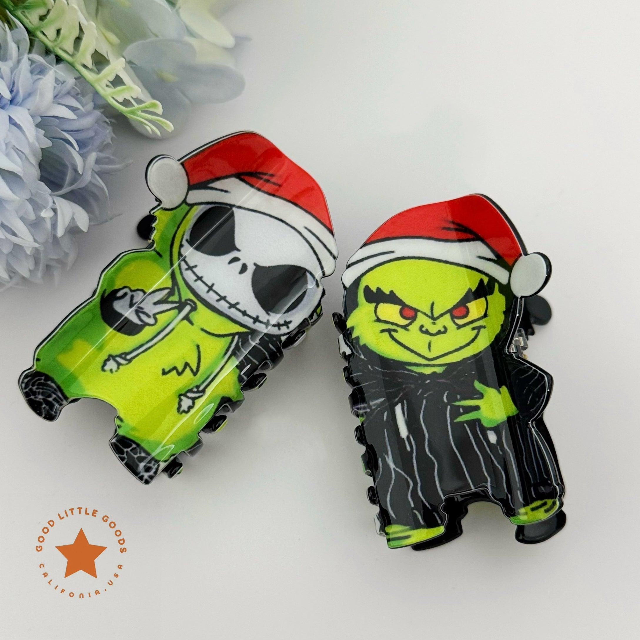 Jack Skellington & Oogie Boogie Christmas Hat Hair Clip