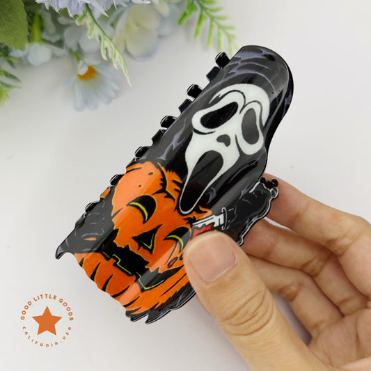 Scream Mask Fun Horror Character Double-Sided Plastic Claw Hair Clips