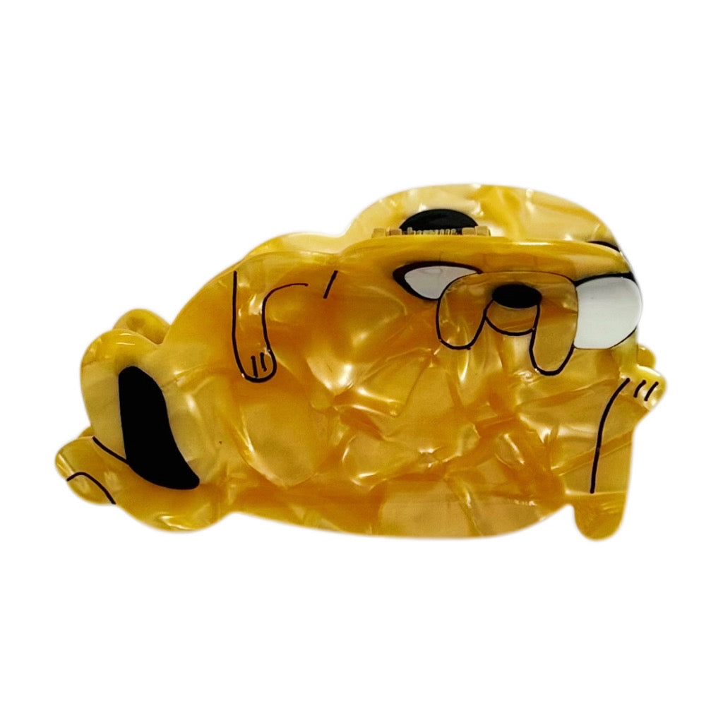 Adventure Time Lazy Jake the Dog Golden Crinkled Hair Clip | Cartoon Character Fun Hair Accessory for Daily Casual Styling