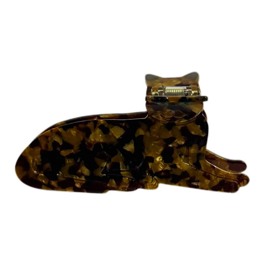 Tortoiseshell Egg-Yolk Cat Claw Clip | Vintage Cute Feline Hair Accessory for Daily & Retro Styling 5-Point Descriptions