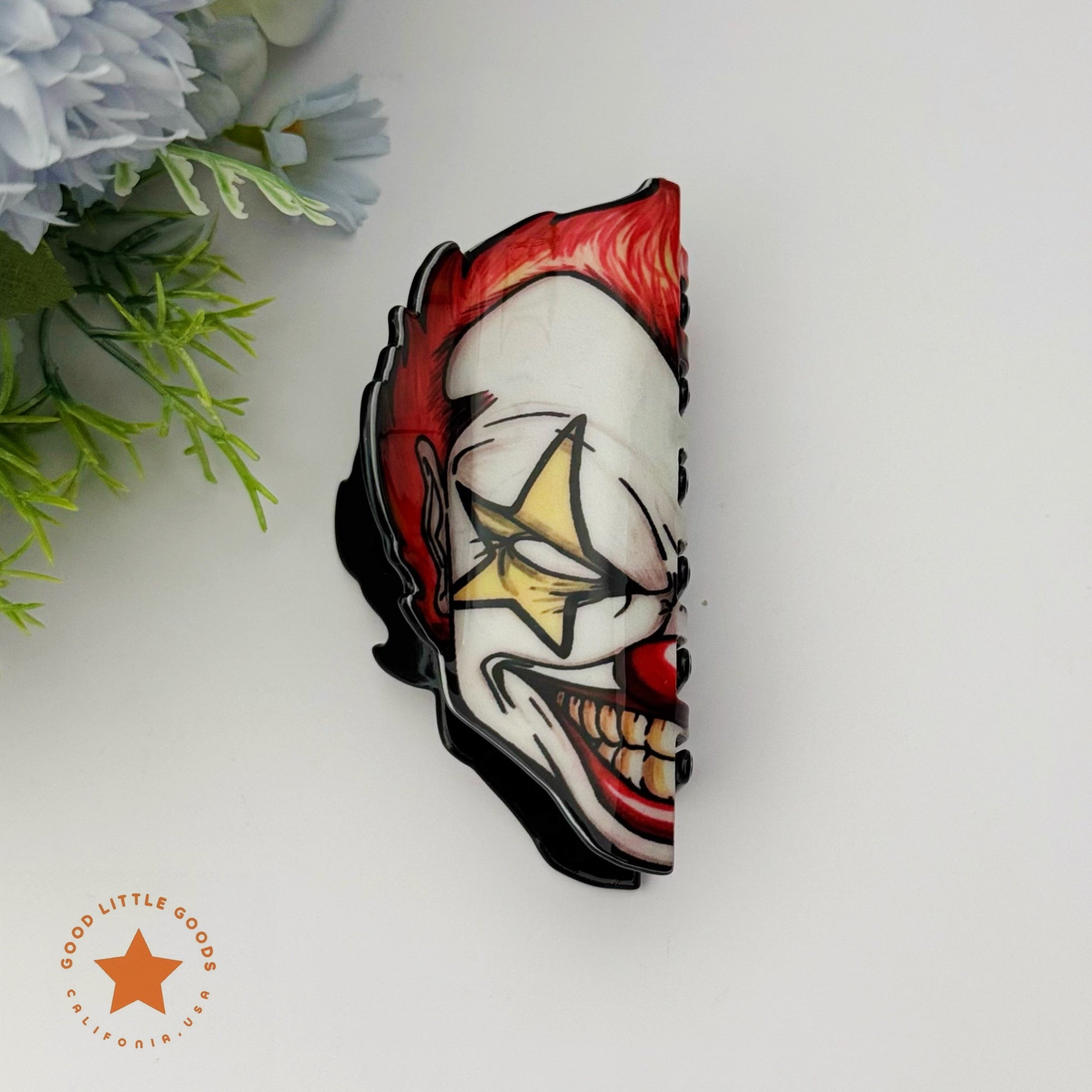 Star-Eyed Clown Hair Clip