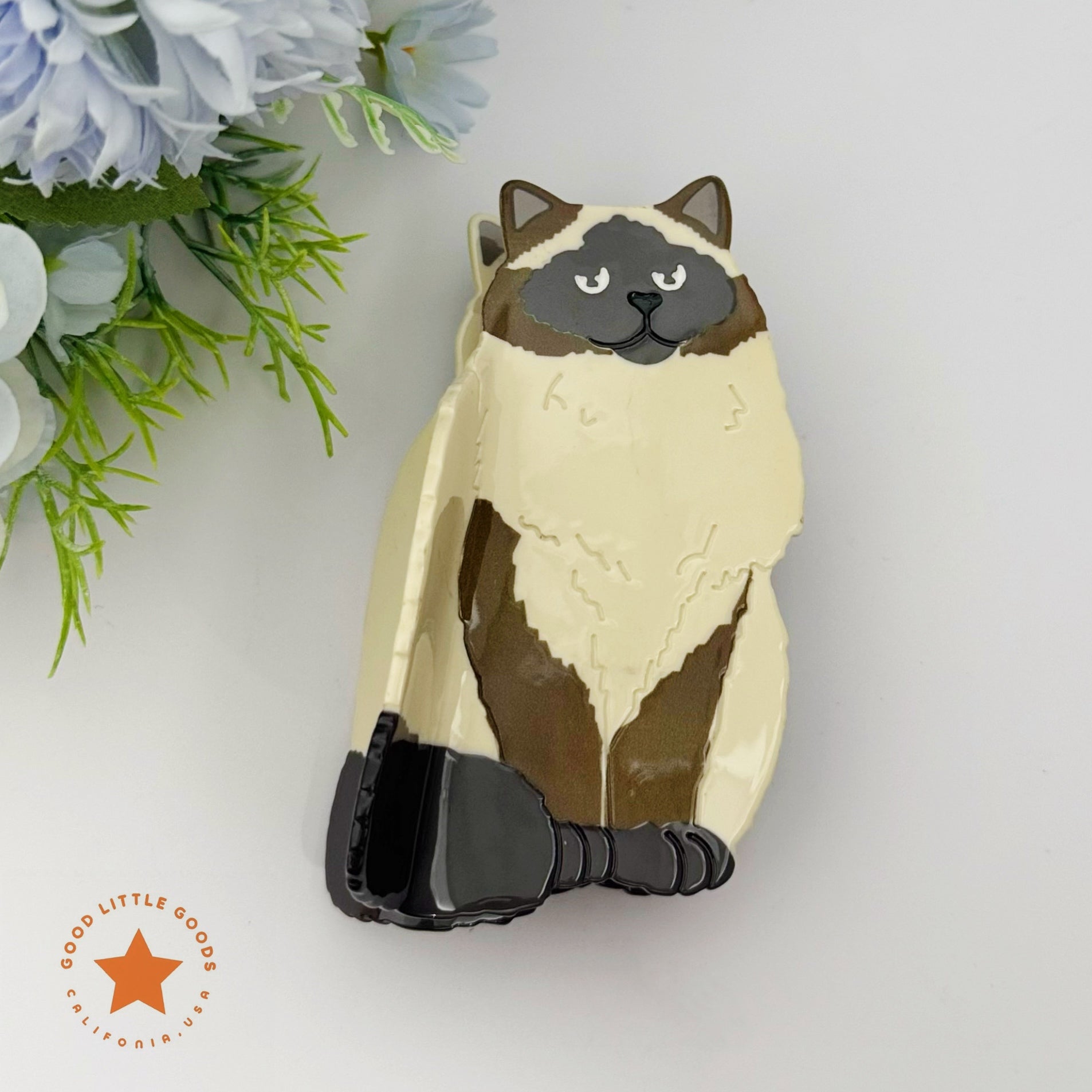 Fluffy Ragdoll Cat Hair Clip | Cute Plush-Style Feline Hair Accessory for Daily Casual Styling