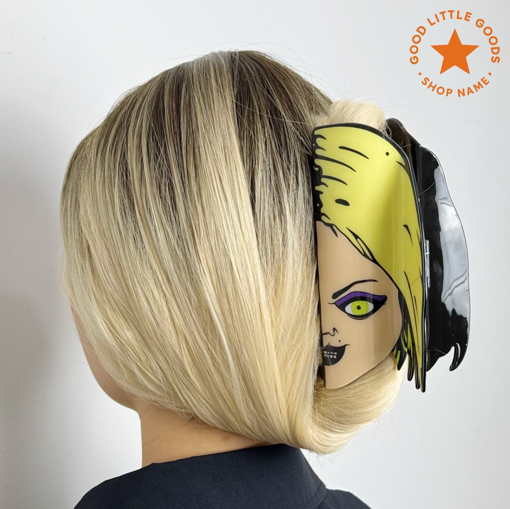 Oversized Gothic Horror IP Hair Clips Set (Michael Myers/Chucky & Tiffany/Scream Ghostface) | Dark Edgy Themed Hair Accessories