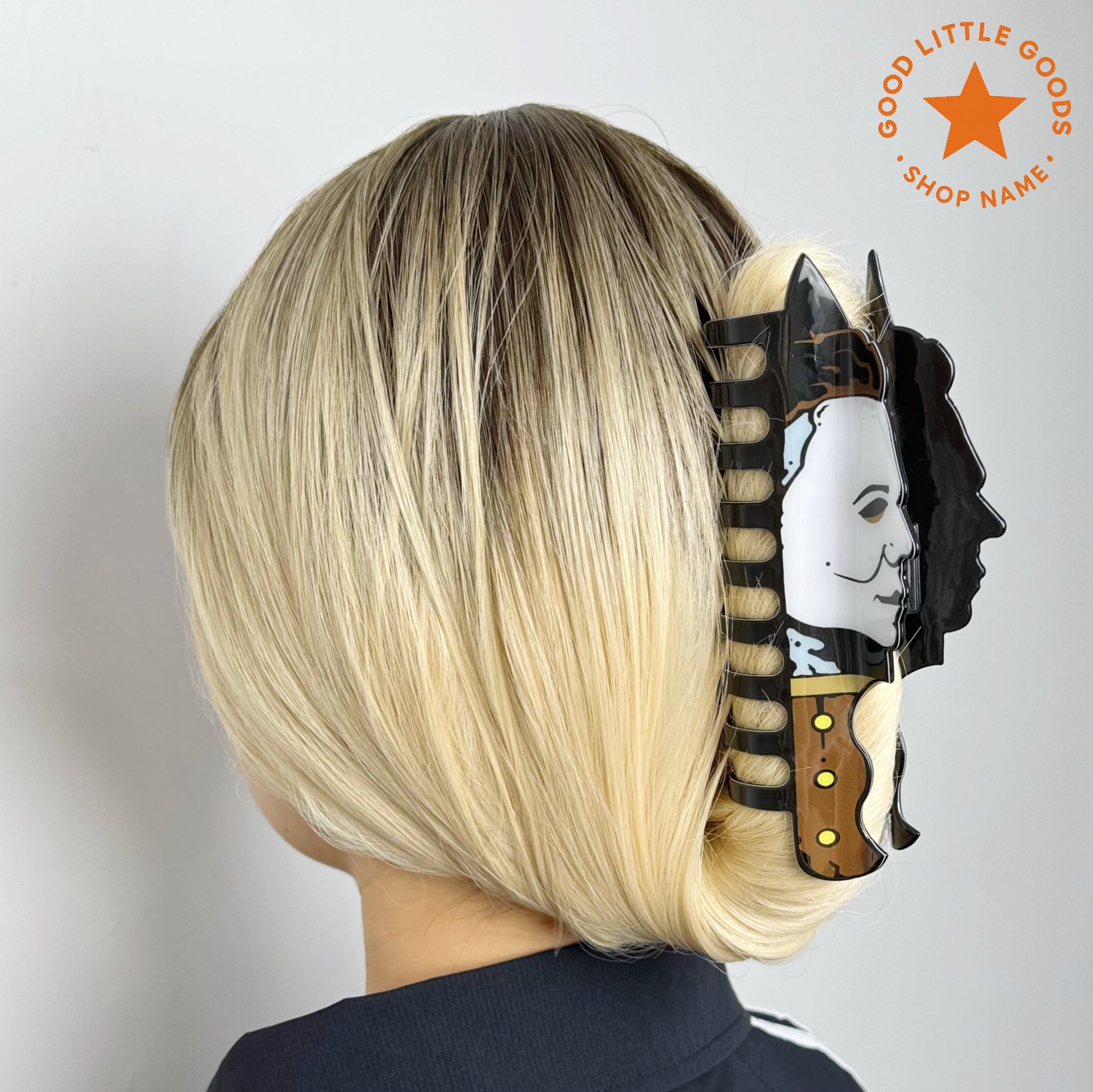 Oversized Gothic Horror IP Hair Clips Set (Michael Myers/Chucky & Tiffany/Scream Ghostface) | Dark Edgy Themed Hair Accessories