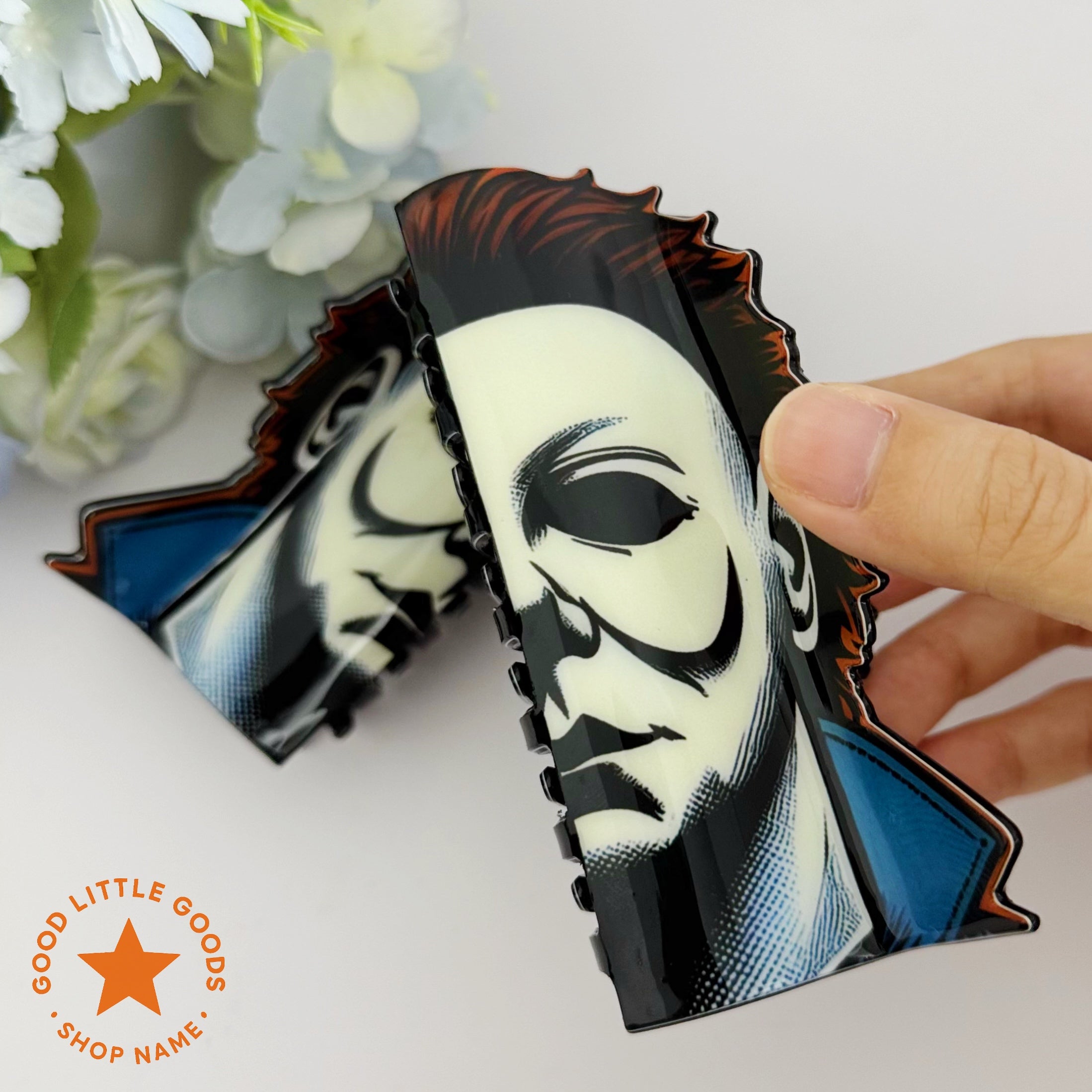 Michael Myers Halloween Hair Clip | Gothic Horror Franchise Themed Hair Accessory for Edgy Styling