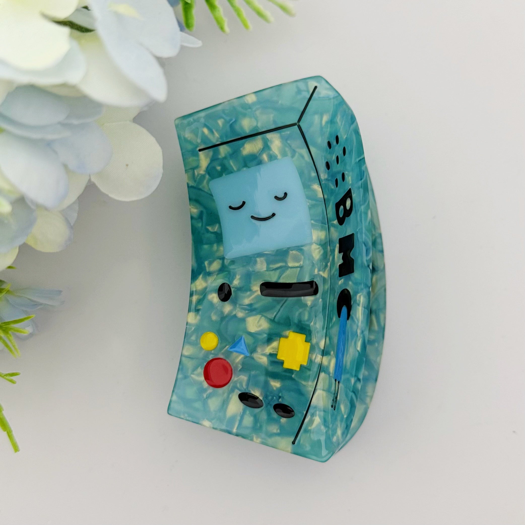 BMO Retro Game Console Acrylic Hair Clip | Adventure Time Cartoon Cute Hair Accessory for Daily & Casual Styling
