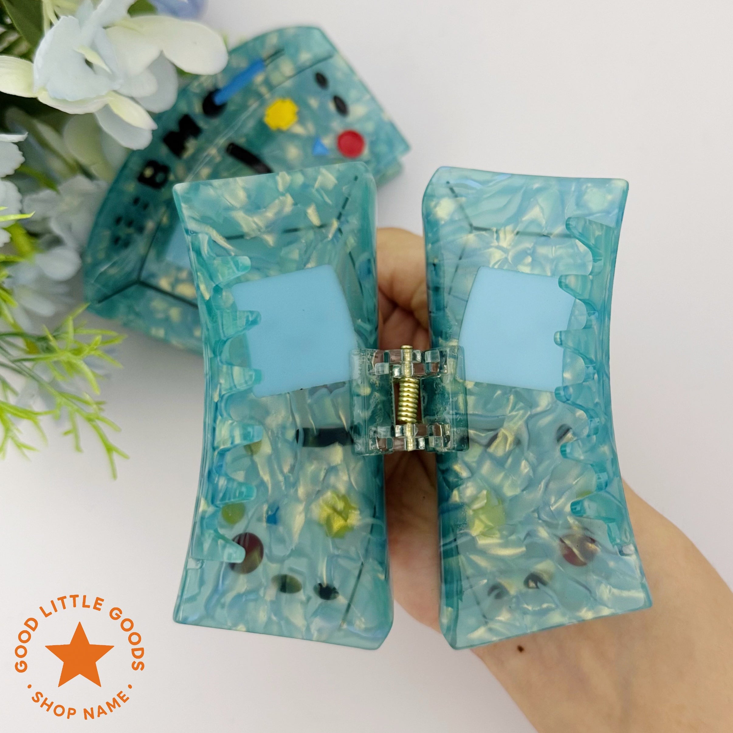 BMO Retro Game Console Acrylic Hair Clip | Adventure Time Cartoon Cute Hair Accessory for Daily & Casual Styling