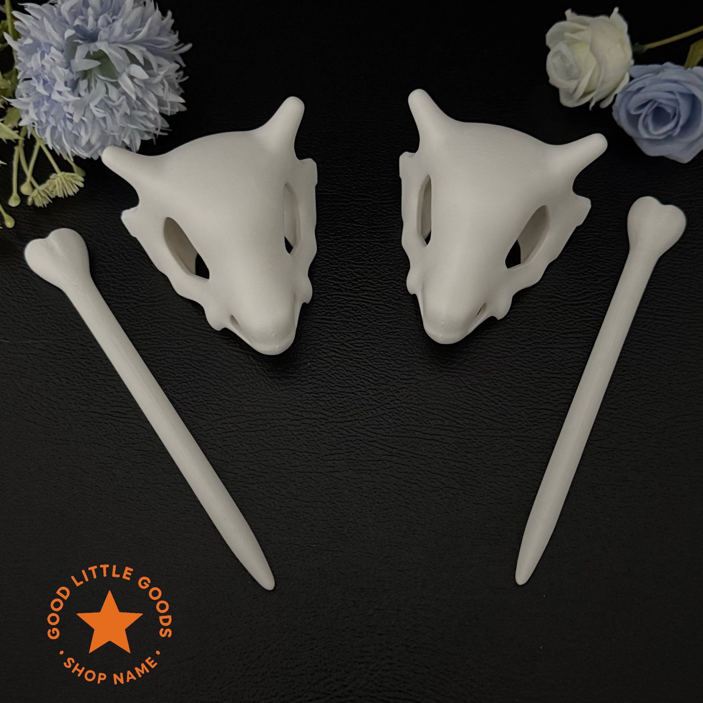 3D Animal Skull & Bone Hair Pin Set