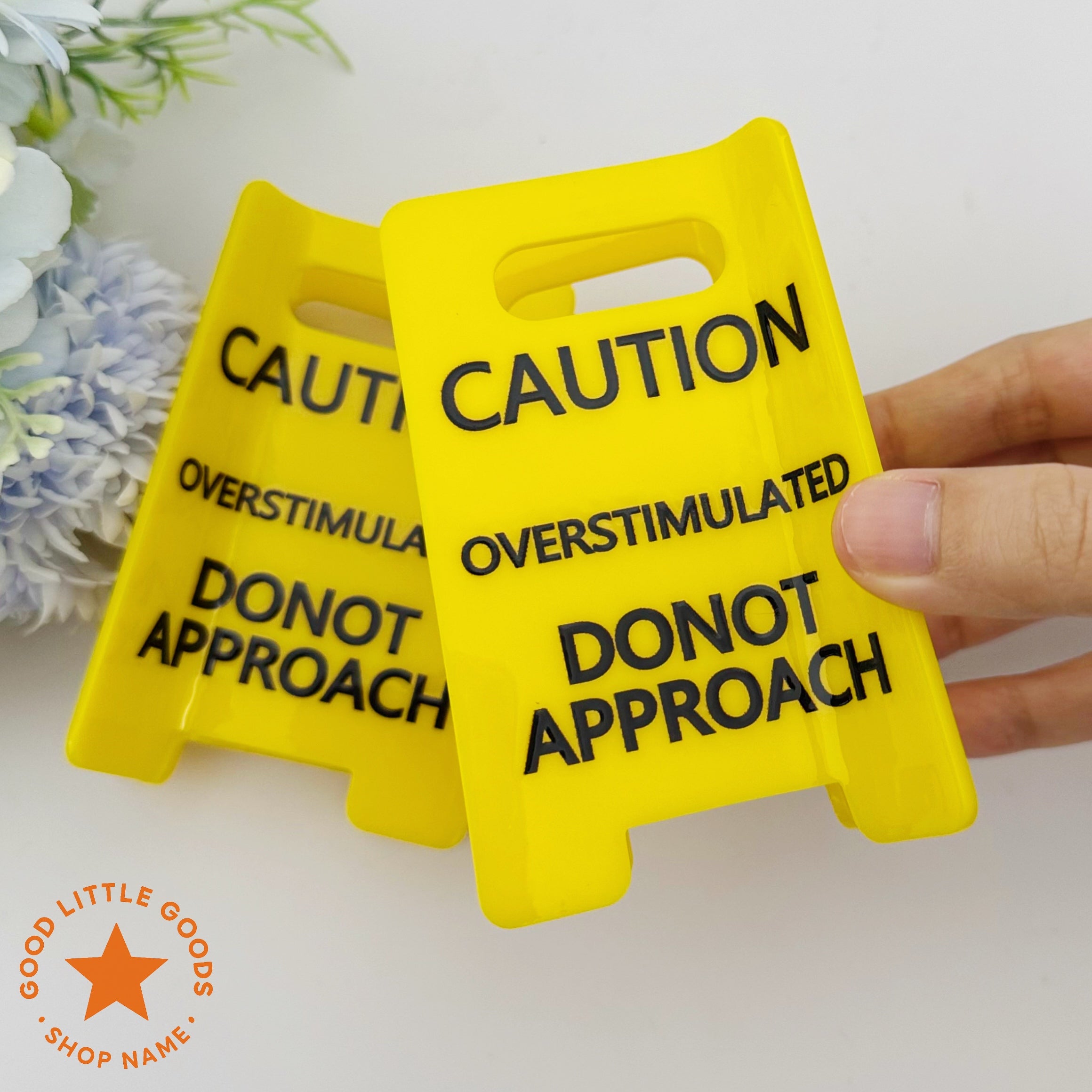 Caution Overstimulated Sign Hair Clip